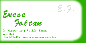 emese foltan business card